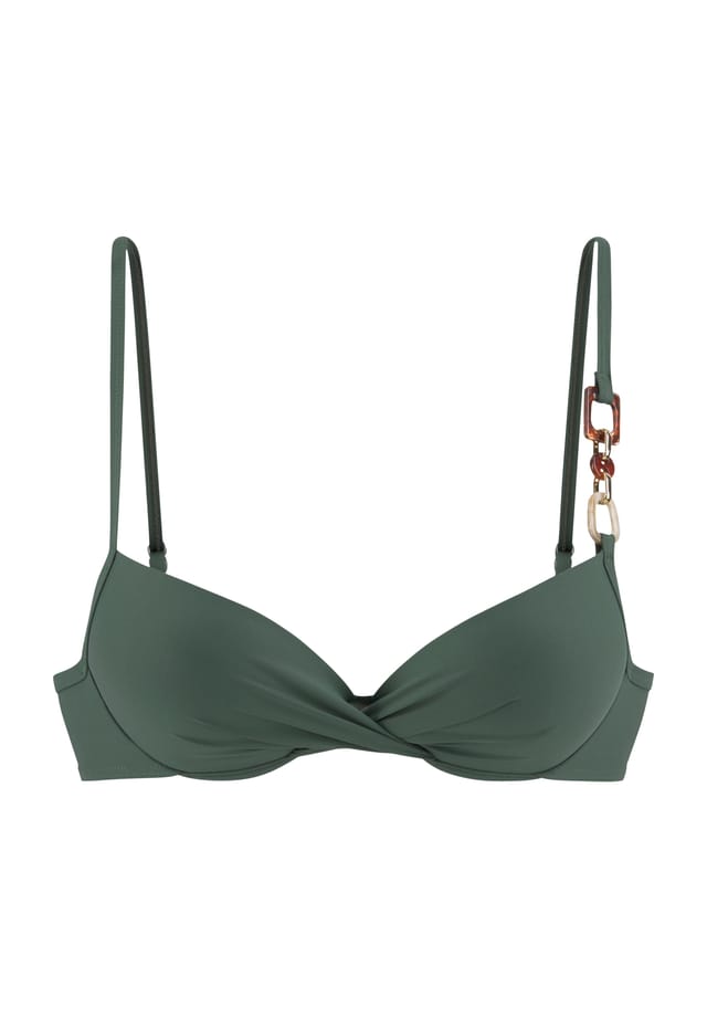 

Верх бикини Yves на косточках с декоративными деталями Lascana, зеленый