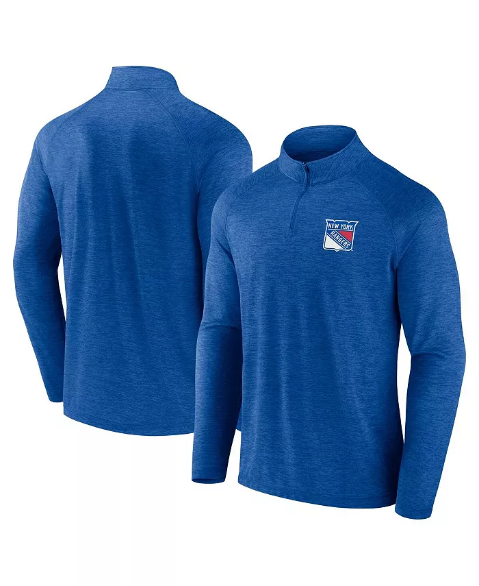 

Толстовка Men's Blue New York Rangers Head-to-Head Raglan Quarter-Zip Top Logo Athletic