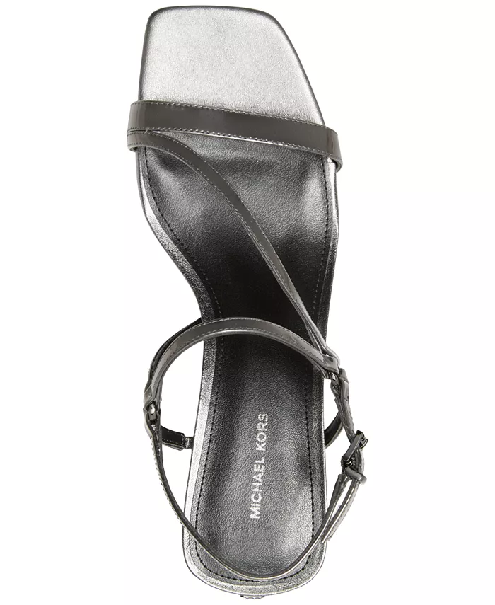 Женские босоножки Selina на каблуке-котенке Michael Kors, серебро — фото 3