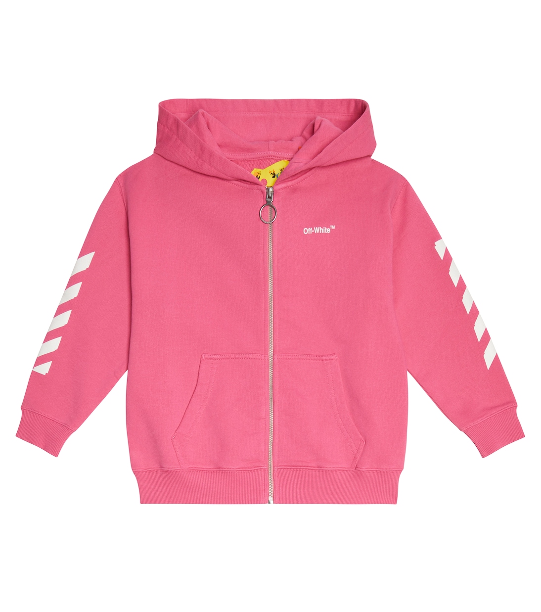 

Толстовка с капюшоном из хлопка с принтом Off-White Kids, Fuchsia White