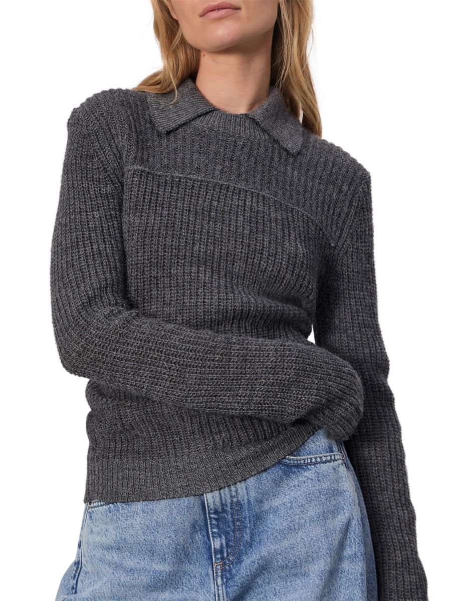 

Поло Madix Ribbed Wool & Alpaca rag & bone, угольный