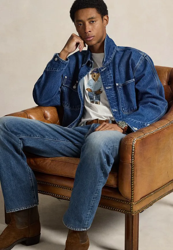 Классическая футболка-поло с принтом медведя. Polo Ralph Lauren, Nevis-Denim Bear — фото 4