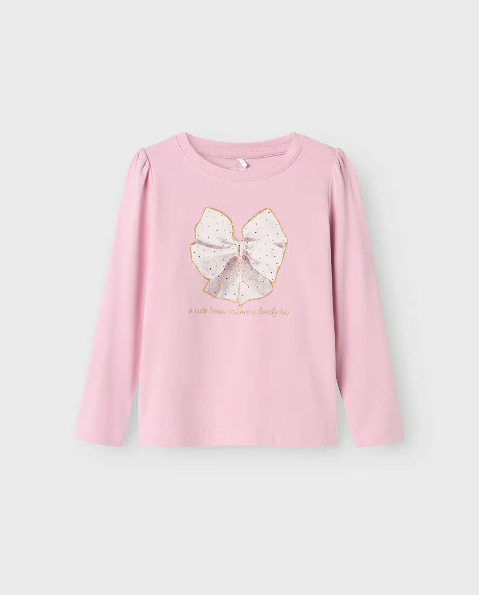 

Футболка с длинным рукавом для девочек name it, цвет Rosa