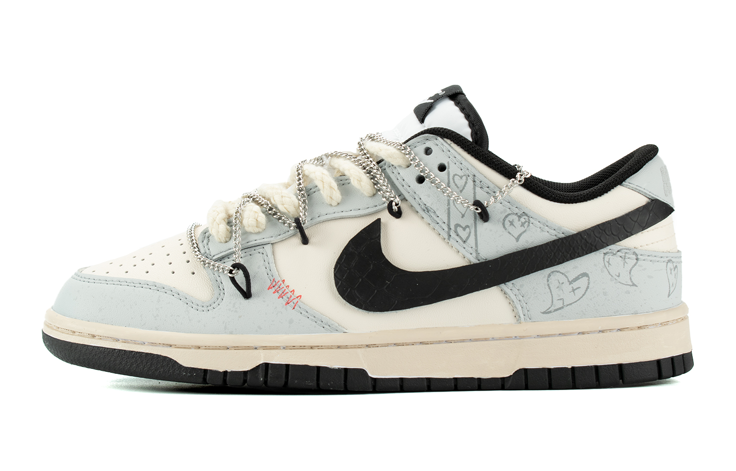 

Кроссовки Nike Dunk Skateboarding Shoes Unisex Low-top White/gray, светло-серый