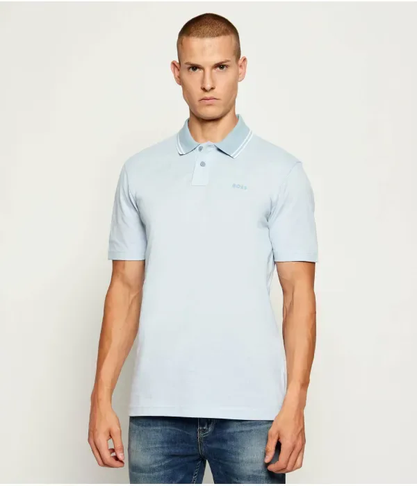 Поло Оксфорд Нью-Йорк relaxed fit Boss Orange, небесно-голубой