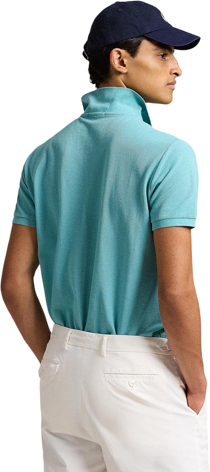 POLO RALPH LAUREN Мужская короткая футболка Solid Mesh - Classic, Deep Seafoam — фото 2