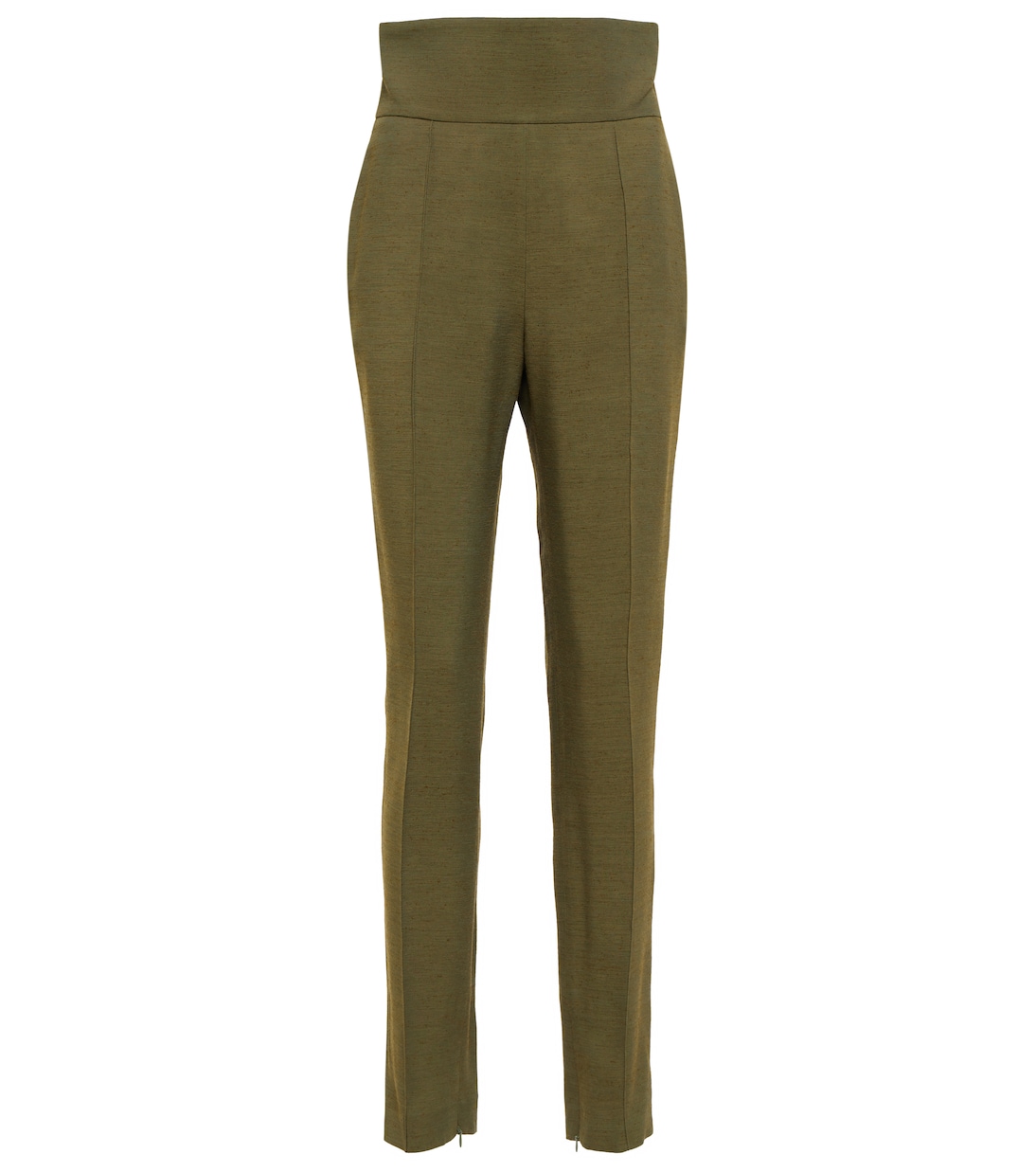 

Прямые брюки из твила с высокой талией Alexandre Vauthier, Jungle Green