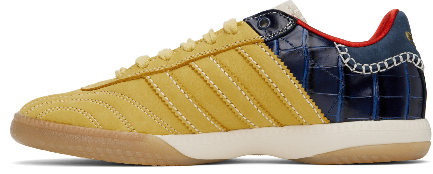 Кроссовки Adidas Originals Edition MN Samba желто-синего цвета Wales Bonner, St fade gold/St fade gold/Collegiate navy — фото 3