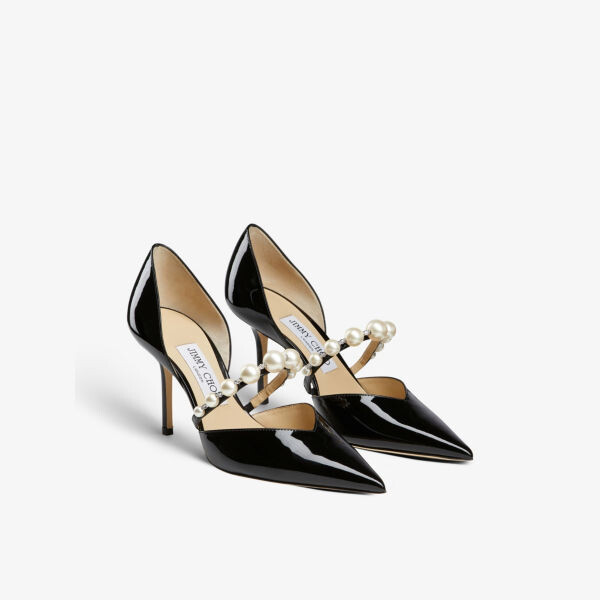 Туфли Aurelie 85 из лакированной кожи, украшенные жемчугом Jimmy Choo, черный — фото 4