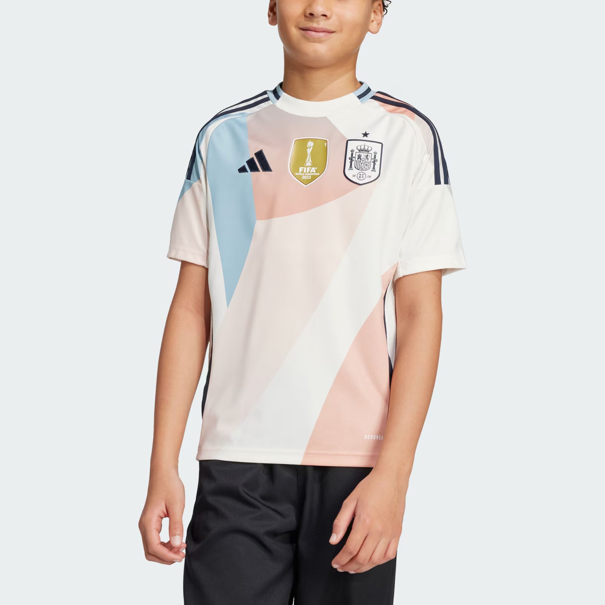 Adidas Футболка SpainAEROREADY AWAY JERSEY Pink White для детей 3-7 лет — фото 4