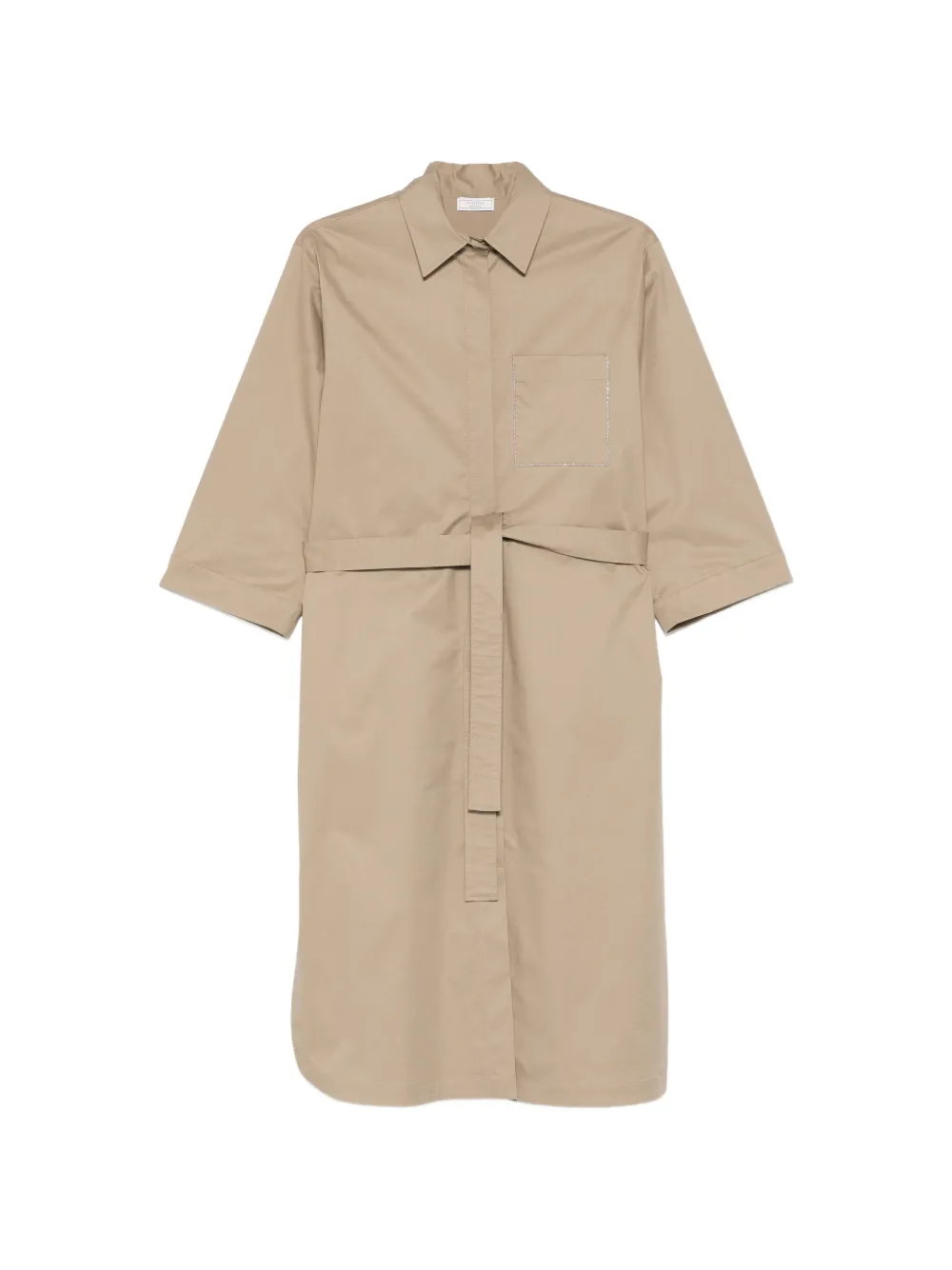 

Платье миди с поясом и нагрудным карманом Peserico, бежевый