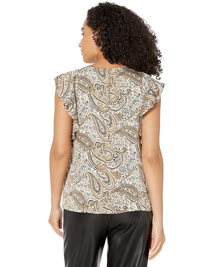 

Топ Michael Kors Drama Patchwork Paisley Top, цвет Husk