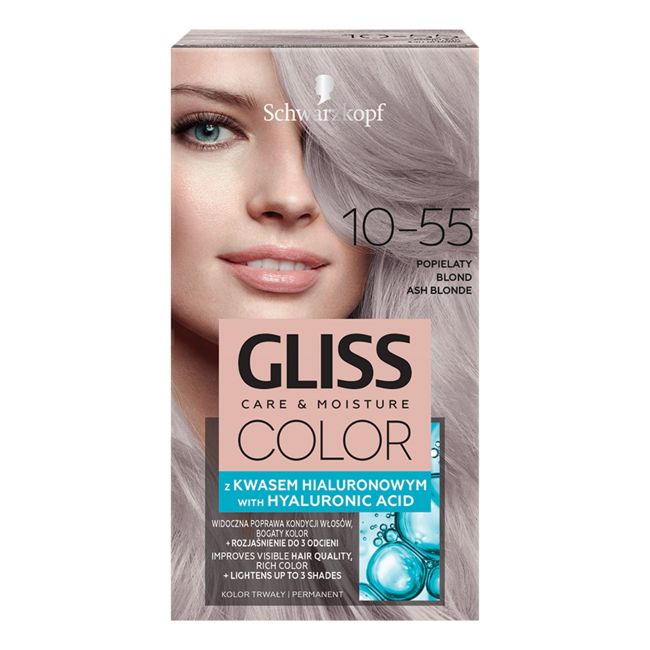 

Цветная краска для волос Gliss, цвет 10-55 ash blonde