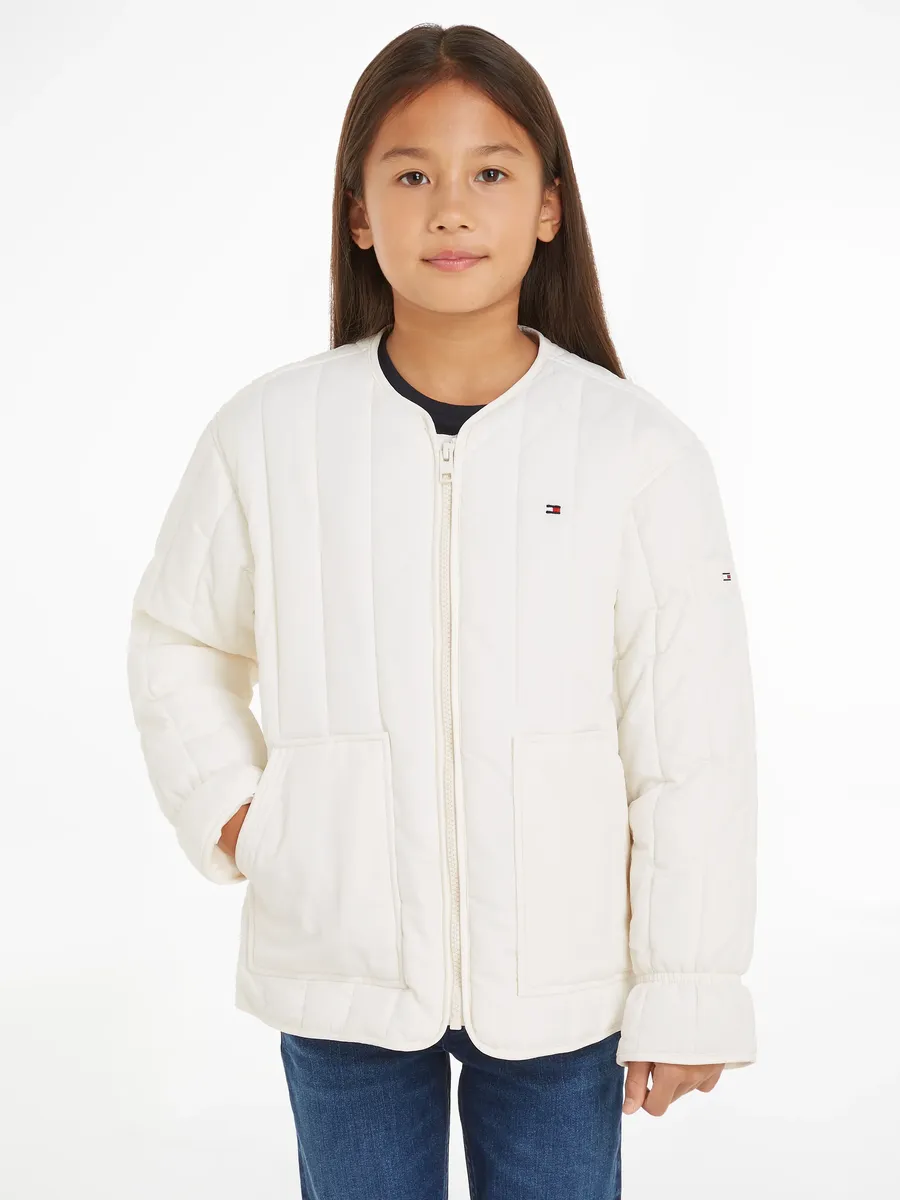 

Стеганая куртка Tommy Hilfiger "UTILITY QUILTED JACKET", детская до 16 лет, с вышивкой логотипа, белый