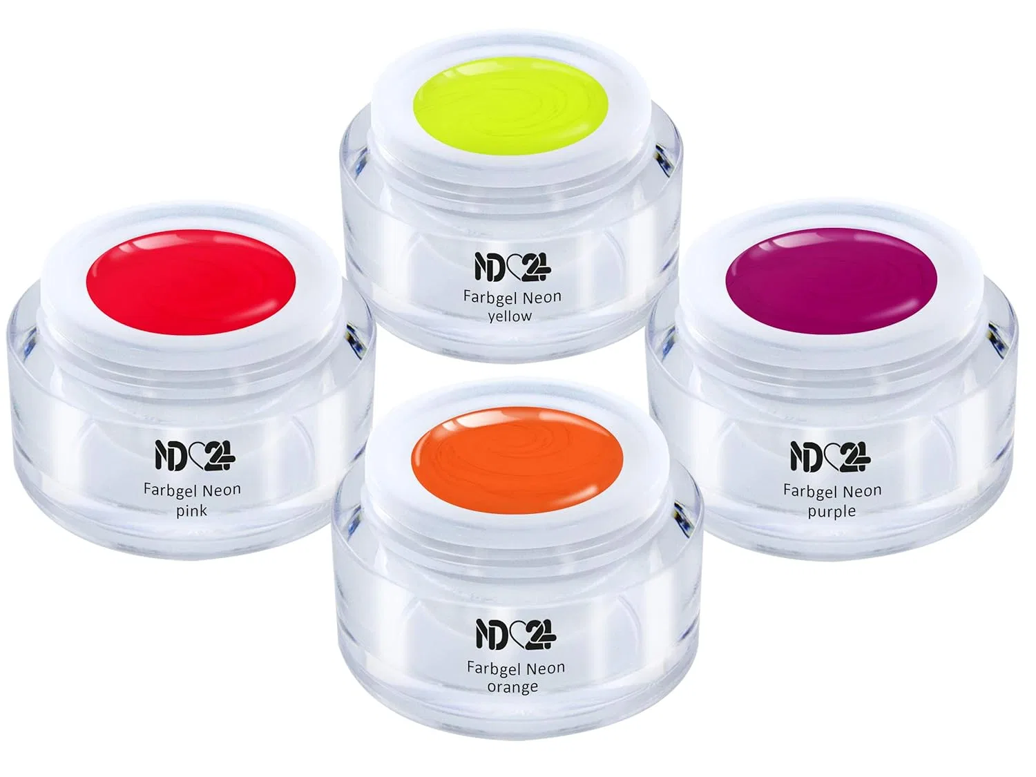 Набор цветных гелей Neon Collection, 4 x 5 мл Nd24 Naildesign — фото 2
