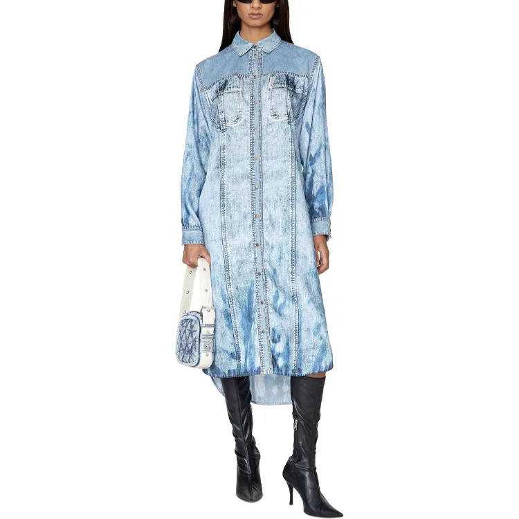 Джинсовая мини-юбка для женщин light blue DIESEL — фото 3