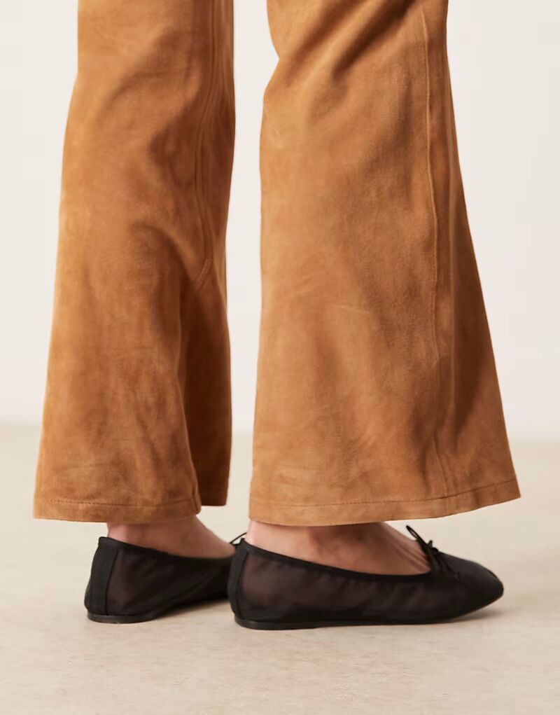 Балетки Lynette Wide Fit с высокой союзкой из черной сетки от ASOS DESIGN ASOS DESIGN Wide Fit — фото 2