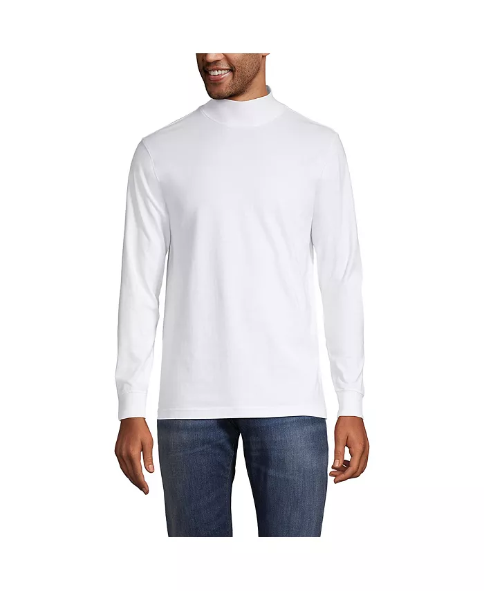 

Большой и высокий супер-трикотажный водолазка Lands' End, белый