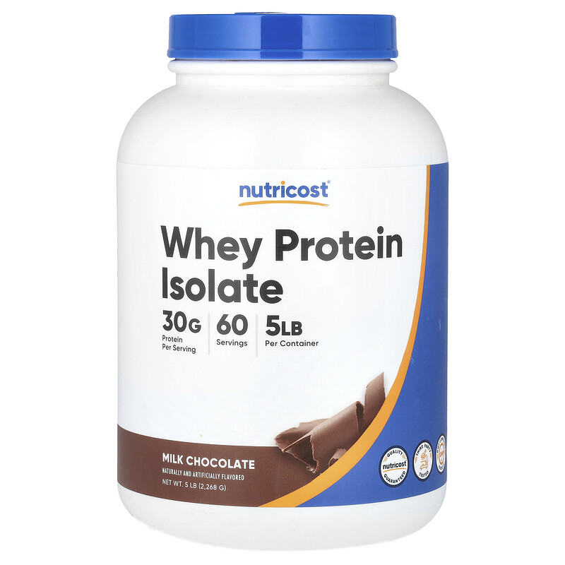

Nutricost, изолят сывороточного протеина, со вкусом молочного шоколада, 2268 г (5 фунтов)