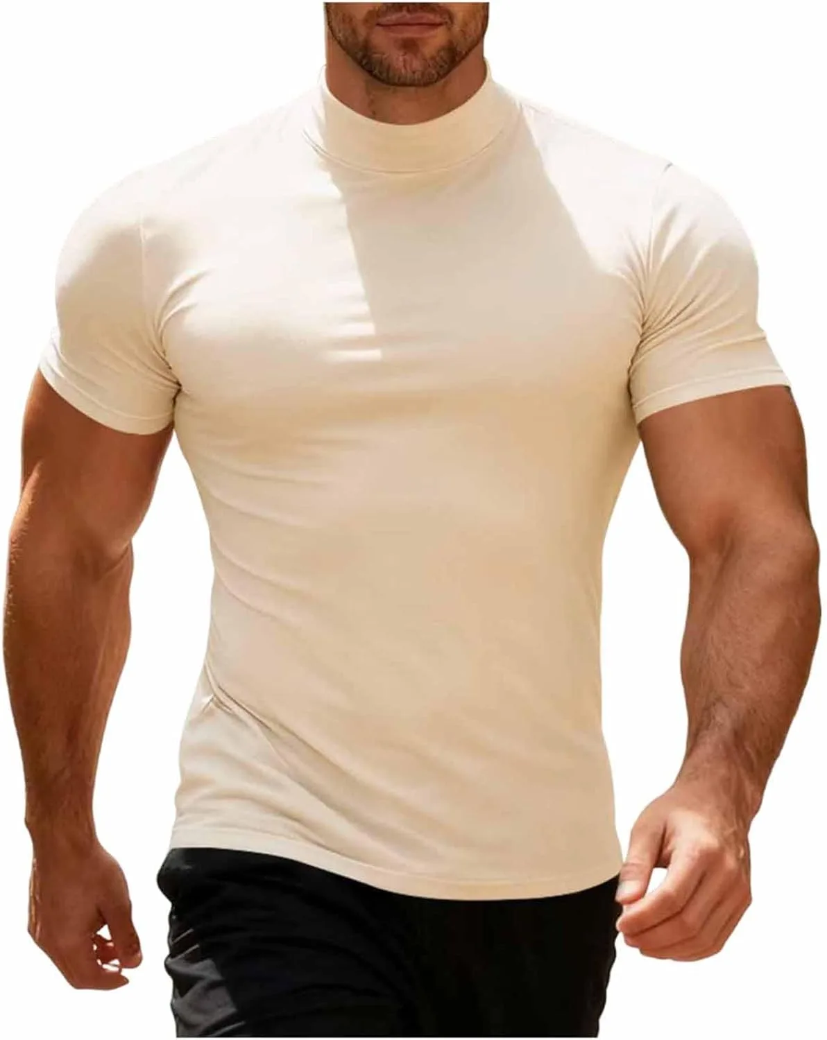 

Мужская футболка с коротким рукавом и воротником-стойкой Slim-Fit для тренировок