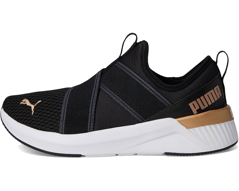 Кроссовки PUMA Softride Harli Slip-On Cross Training Shoes, цвет PUMA Black/PUMA White/PUMA Gold — фото 4