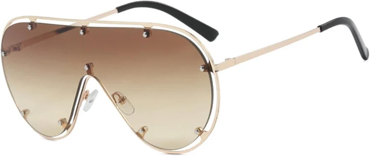 

Модные солнцезащитные очки большого размера для женщин в стиле ретро, ​​конфетных цветов, с защитой от УФ-излучения UV400, для мужчин, для занятий спортом на открытом воздухе TKKTLLT, Gold-brown