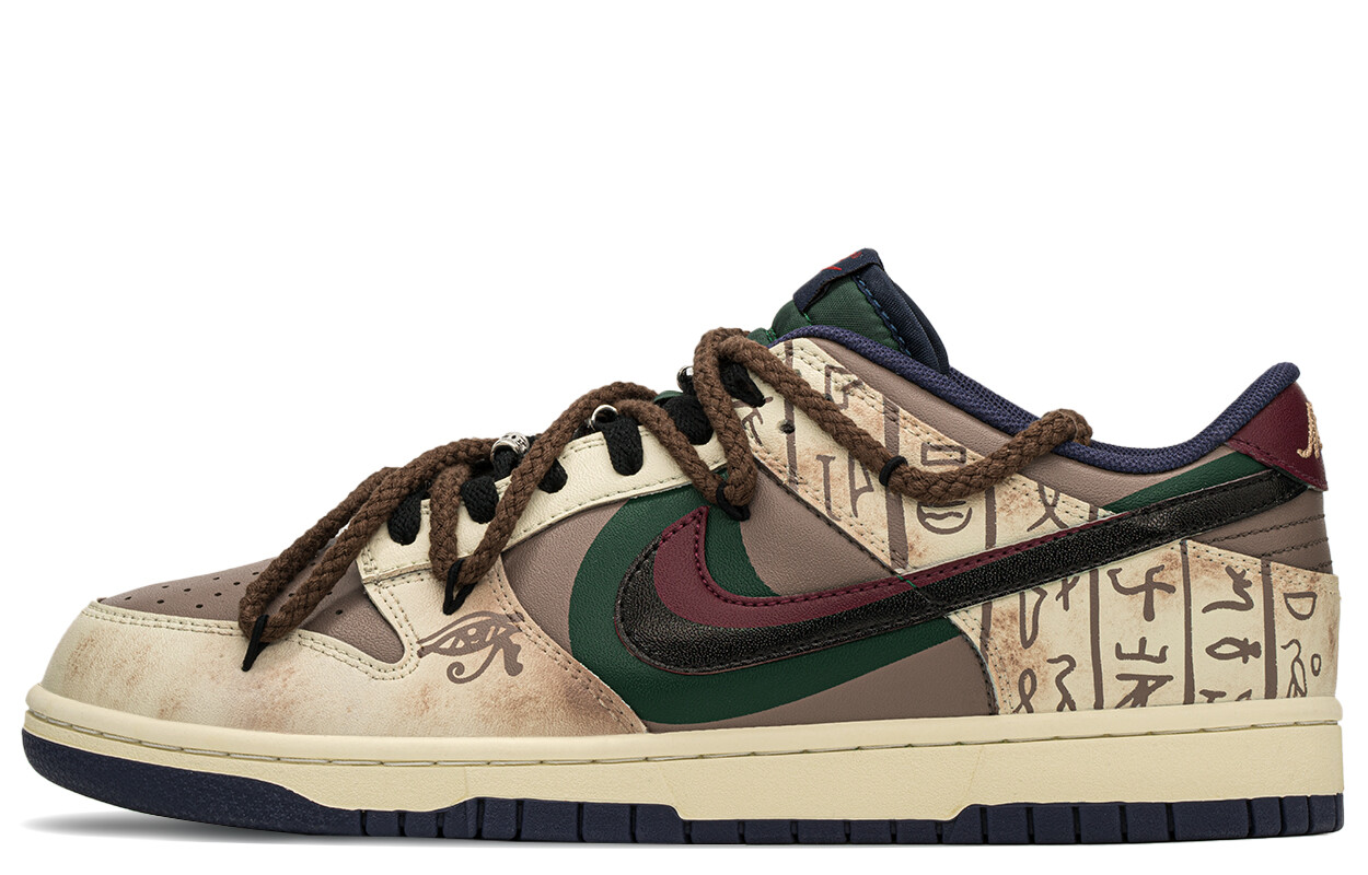 

Кроссовки Nike Dunk Skateboarding Shoes Men Low-top Black/brown/red, коричневый/красный/черный