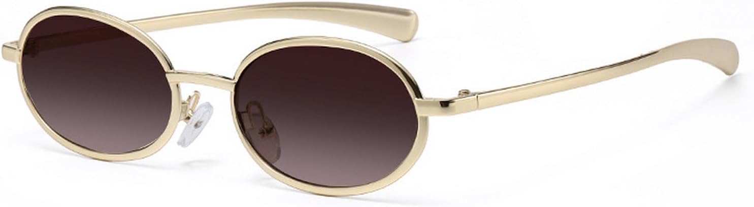 

Солнцезащитные очки Laureles Retro Small Oval для женщин и мужчин, классический винтажный дизайн, градиентная золотая металлическая оправа, защита от УФ-излучения UV400, C2