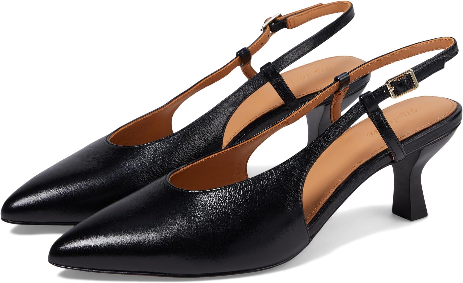 Туфли Madewell The Debbie Slingback Pump In Leather, цвет True Black