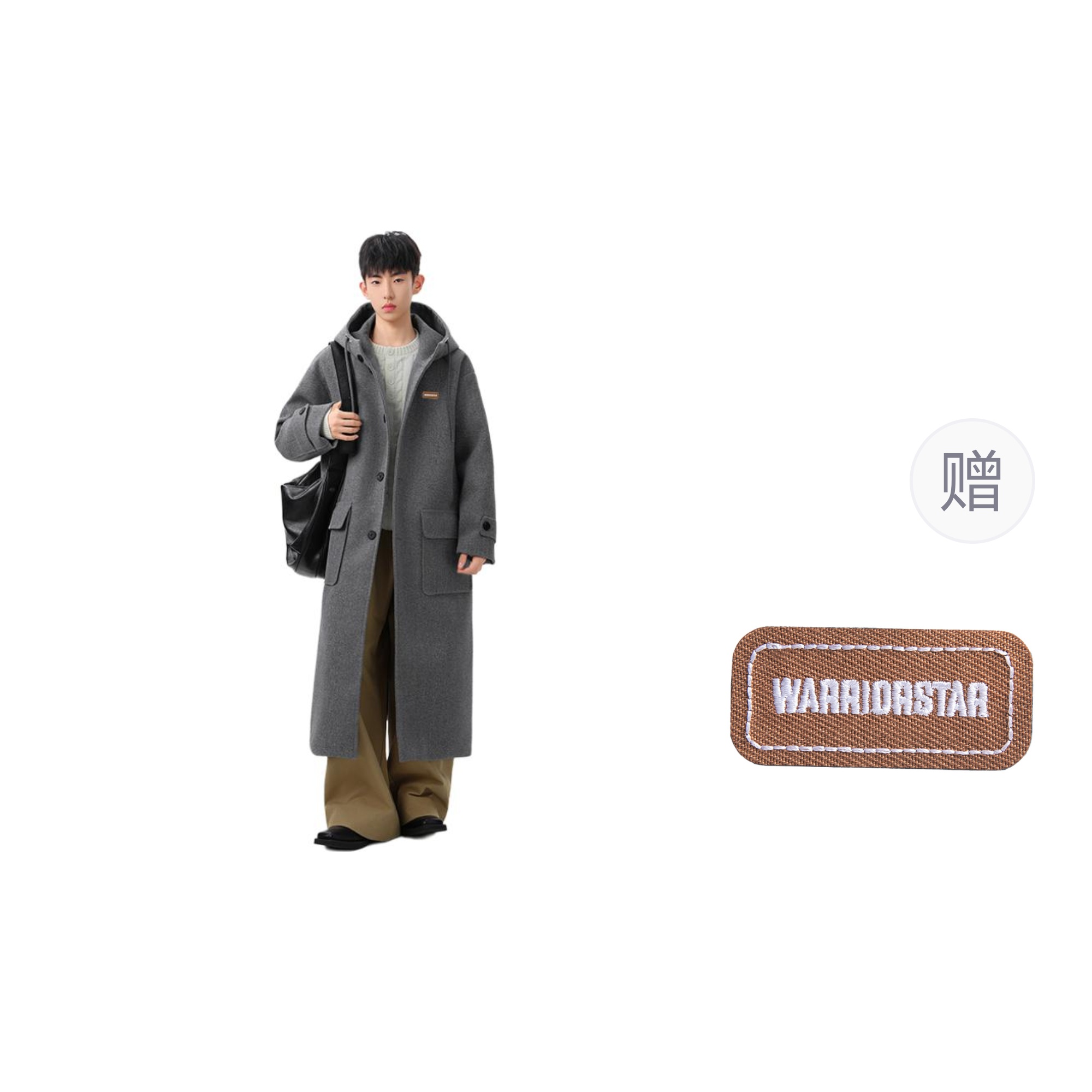 

Куртка Unisex с капюшоном, умеренно прямого кроя WARRIOR, premium серый[free diy badge]