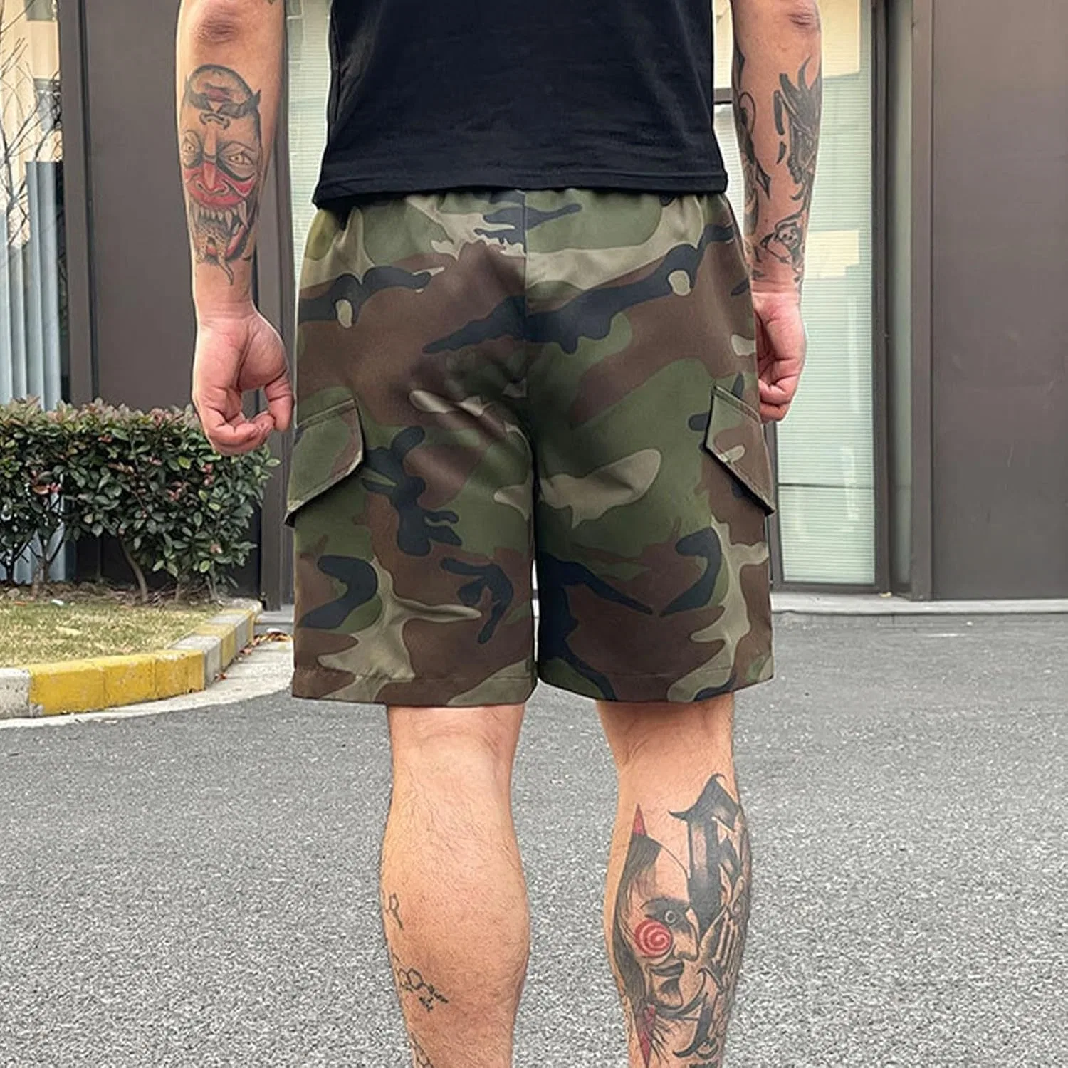 Мужские шорты для тренировок, Athletic Fit, Army Green — фото 4