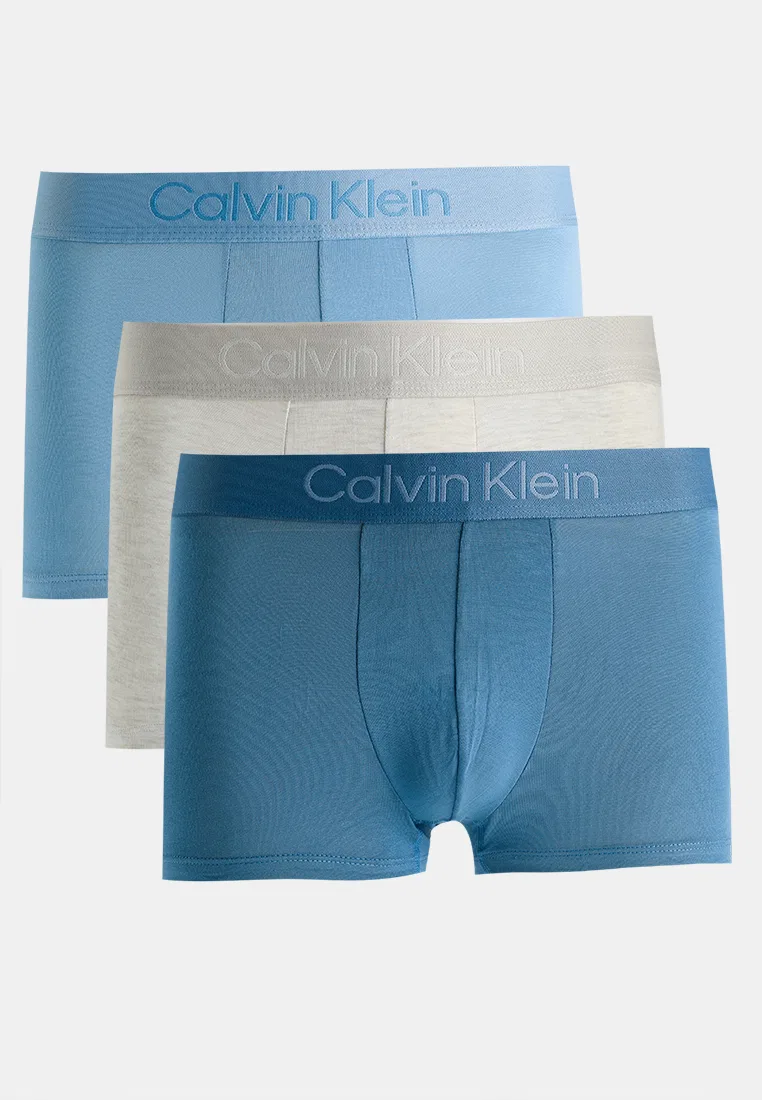 Трусы, ультрамягкие, 3 шт., Calvin Klein, синий/голубой
