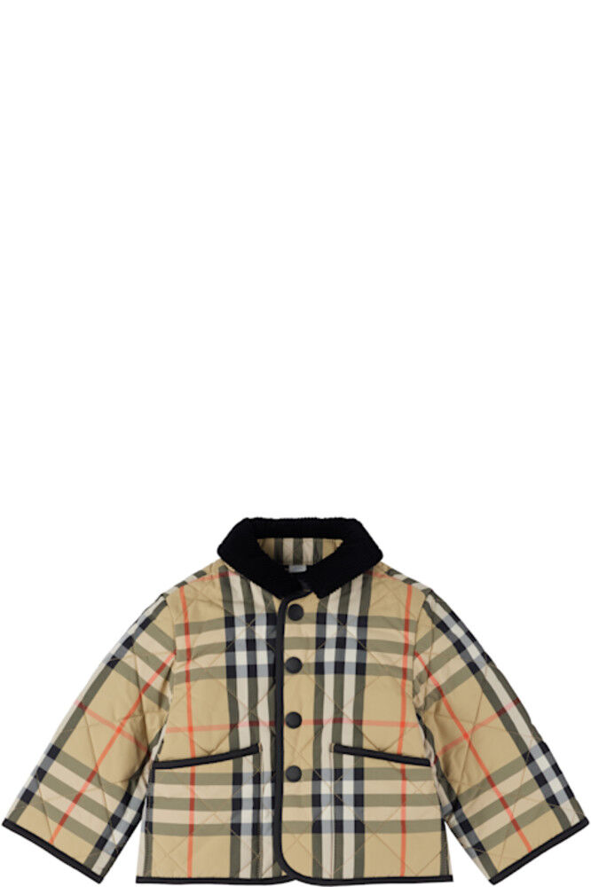 

Детская бежевая стеганая куртка Burberry