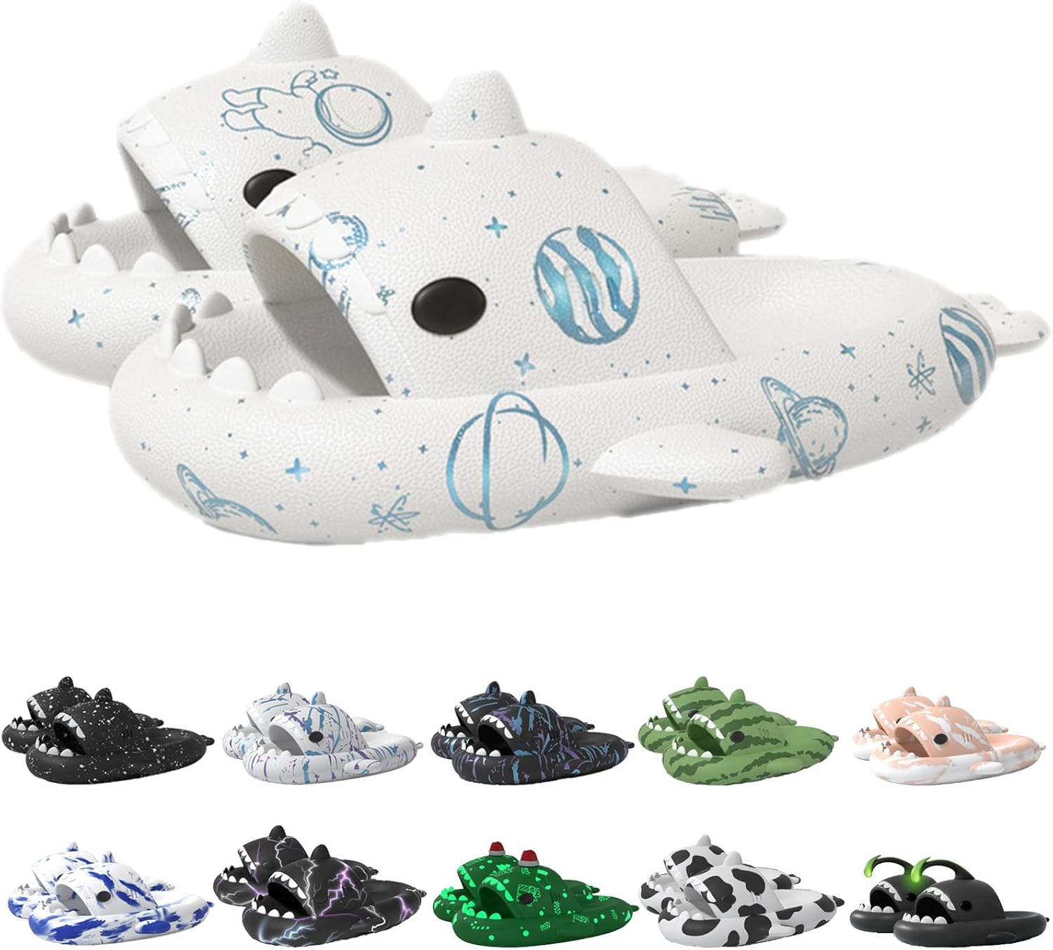

Оригинальные шлепанцы Sharklas Polares, оригинальные Sharklas, шлепанцы Sharky, шлепанцы с изображением акулы, сандалии Shark Slides для женщин и мужчин Jfxgjuv, белый