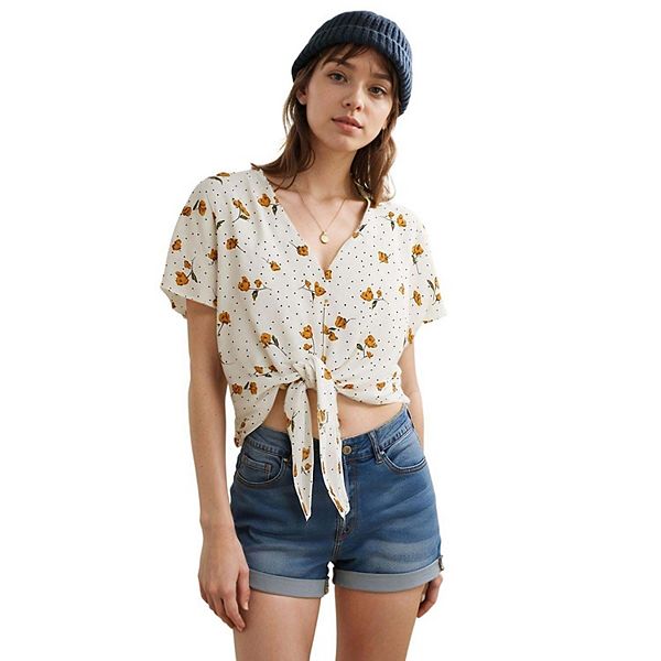 

Блузка женская с принтом и завязкой Nurode