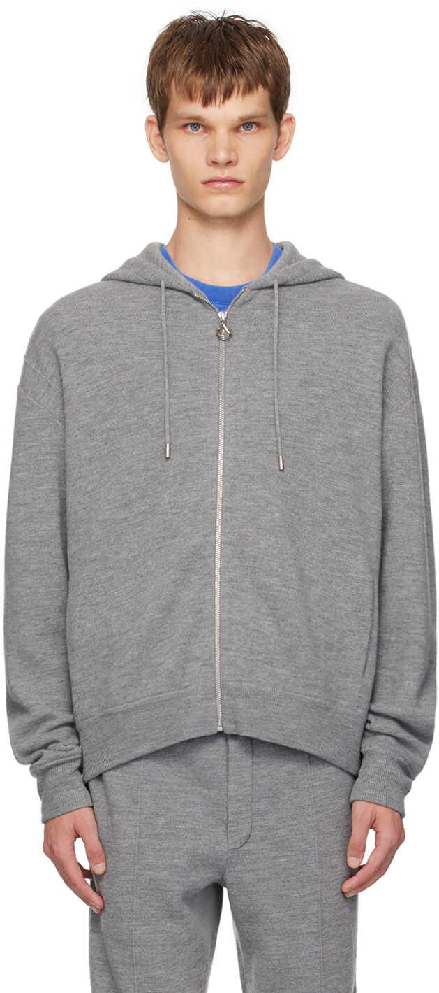

Серая толстовка с капюшоном на молнии Solid Homme