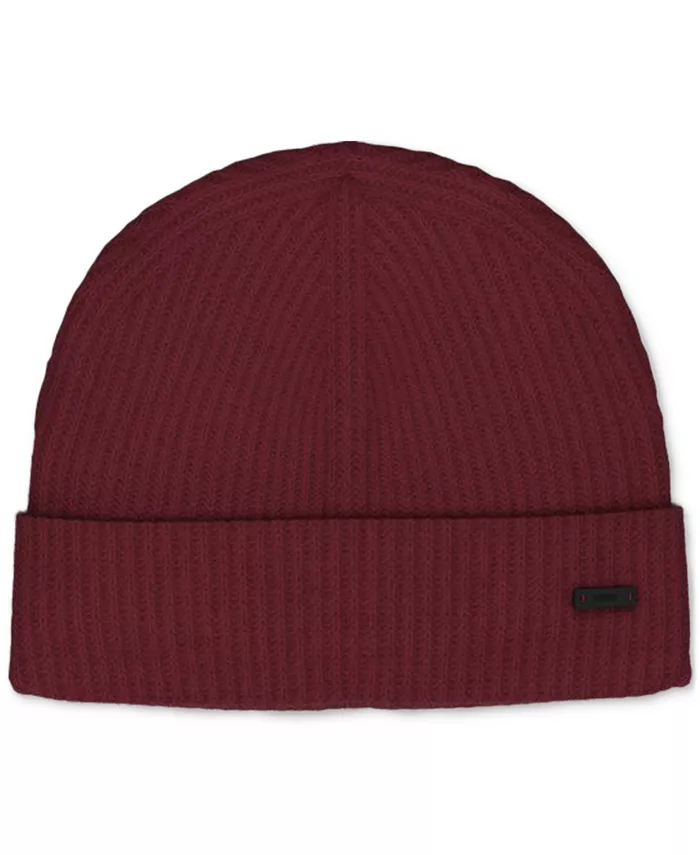 

Мужская шапка Fati с отворотом из шерстяной вязки Hugo, красный