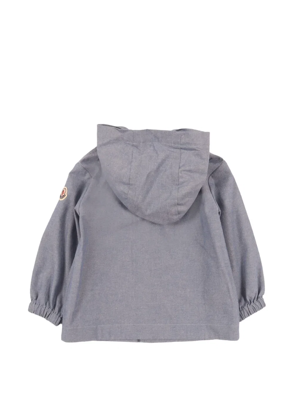 Куртка из шамбре с капюшоном и карманами Moncler Enfant, синий — фото 2