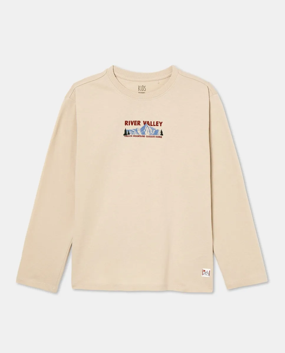 

Детская футболка с длинным рукавом с принтом спереди и на спине Kids El Corte Inglés, белый