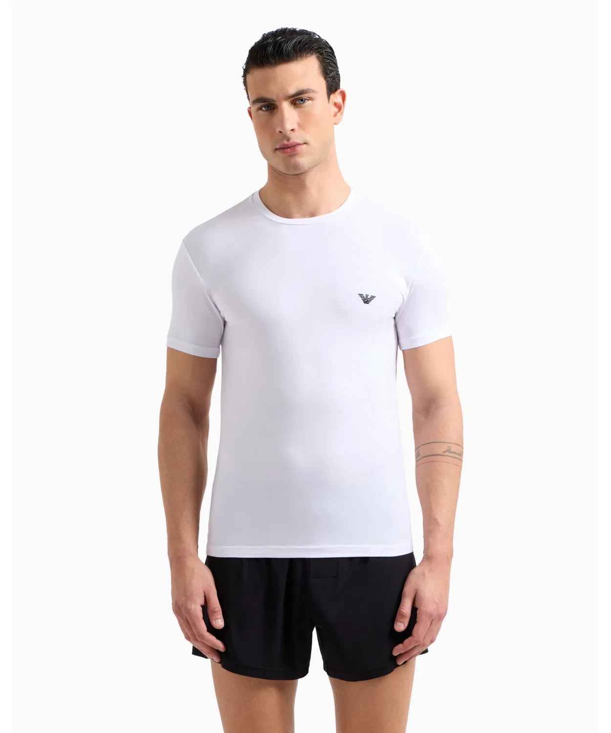 Футболка облегающая Emporio Armani из модала, тёмно-синяя — фото 4