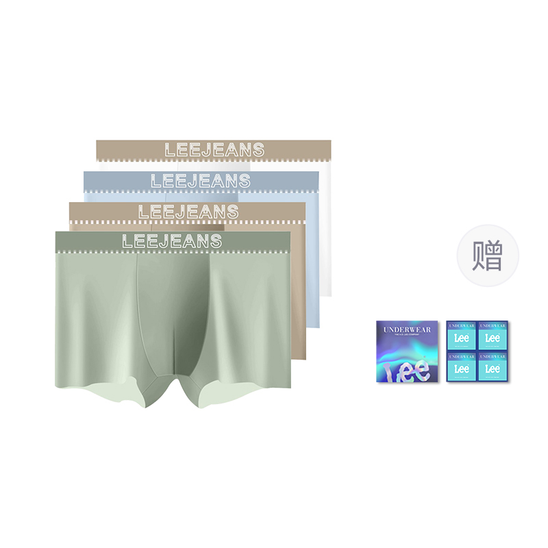 

Трусы мужские Extra Thin дышащие сухие и свежие комфортные боксеры 4 шт независимый подарочный набор Lee, белый