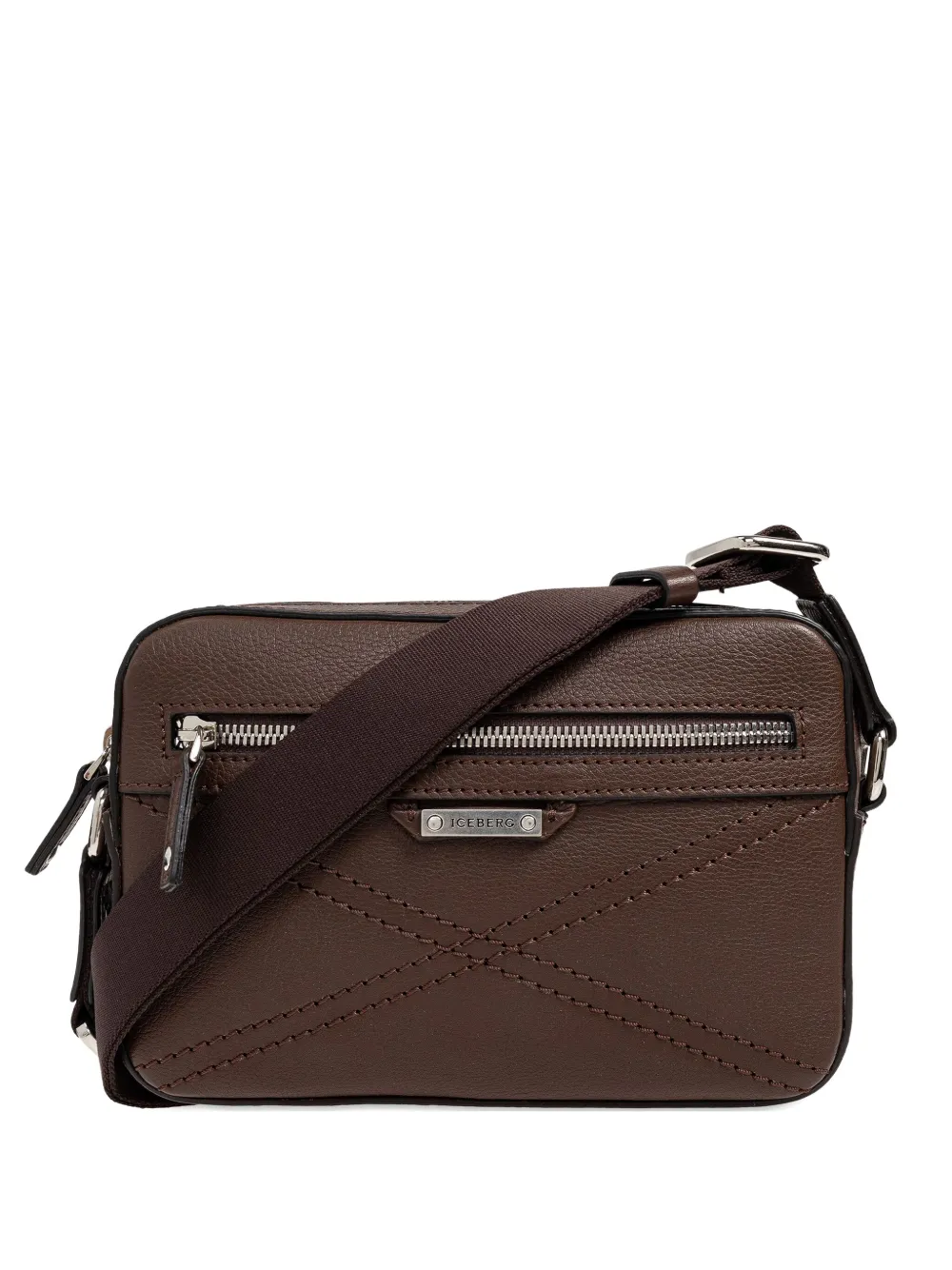 

Сумка через плечо из кожи с логотипом Iceberg, коричневый