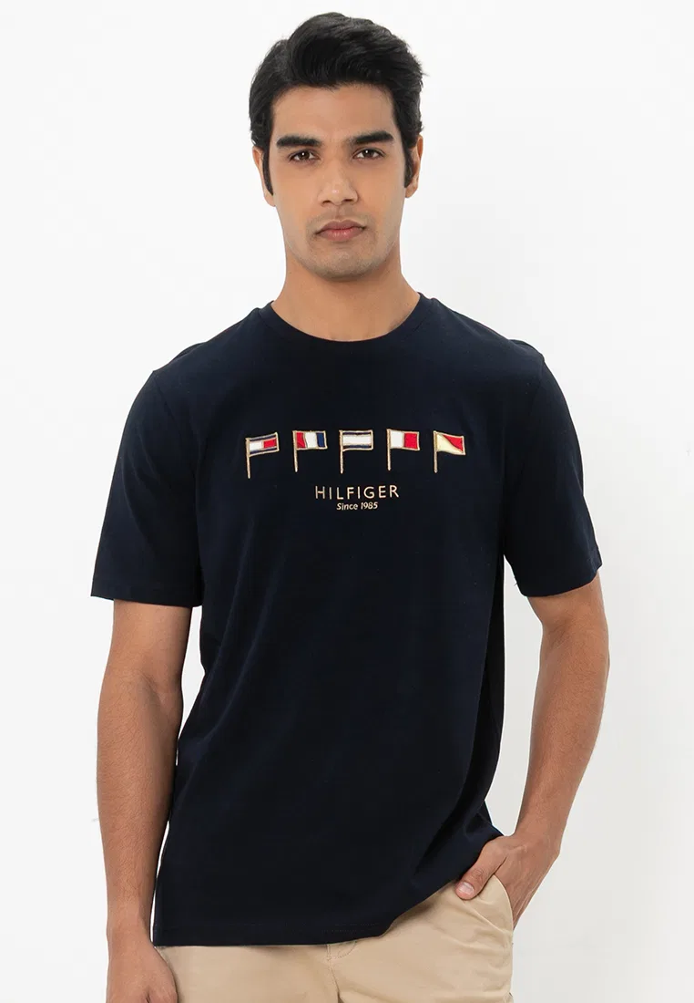 Футболка с принтом, короткий рукав, Tommy Hilfiger, цвет Desert Sky
