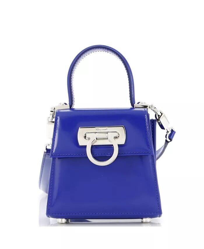 

Сумка XS Iconic с верхней ручкой, кожа Pre-Owned Salvatore Ferragamo, синий