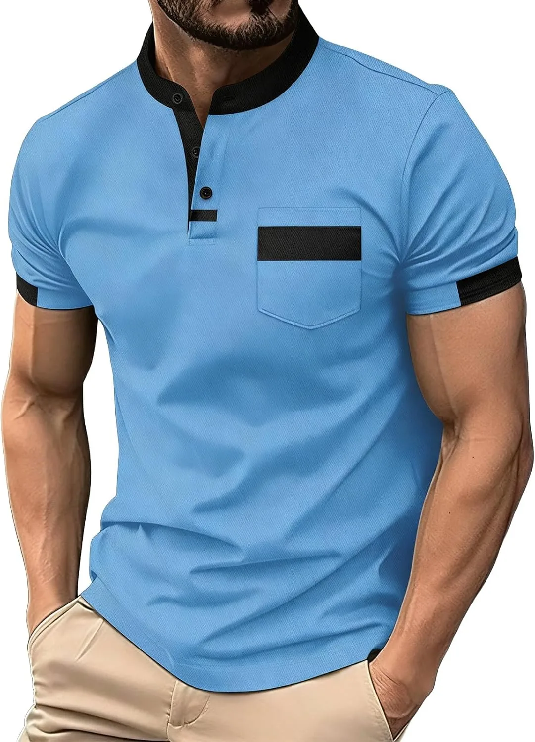 

Футболка Henley с воротником-стойкой Cambkatl