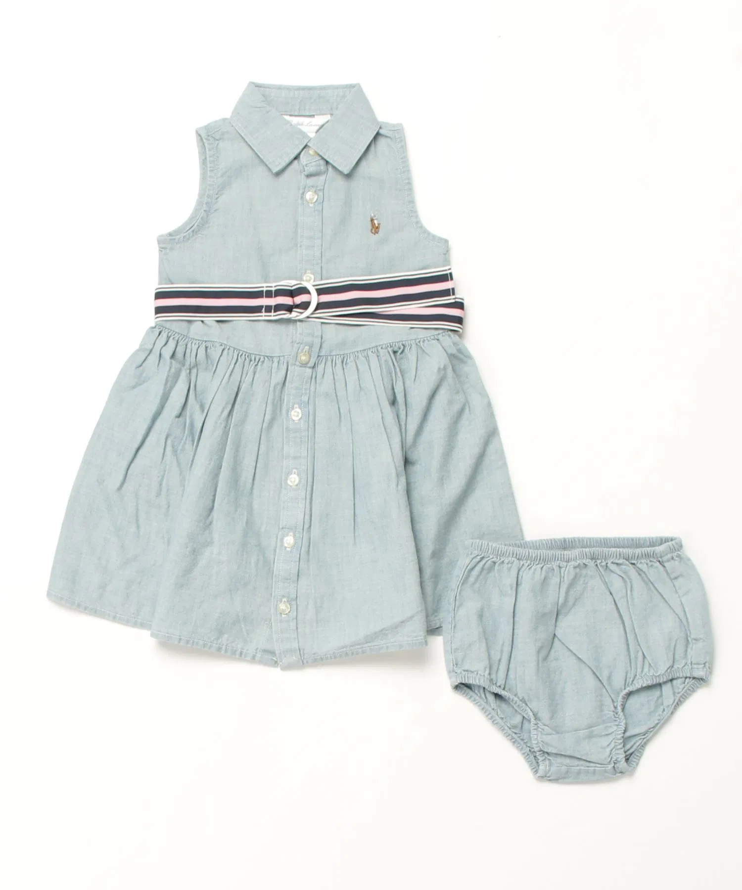 Детское платье-рубашка POLO RALPH LAUREN CHILDRENSWEAR с поясом — фото 3