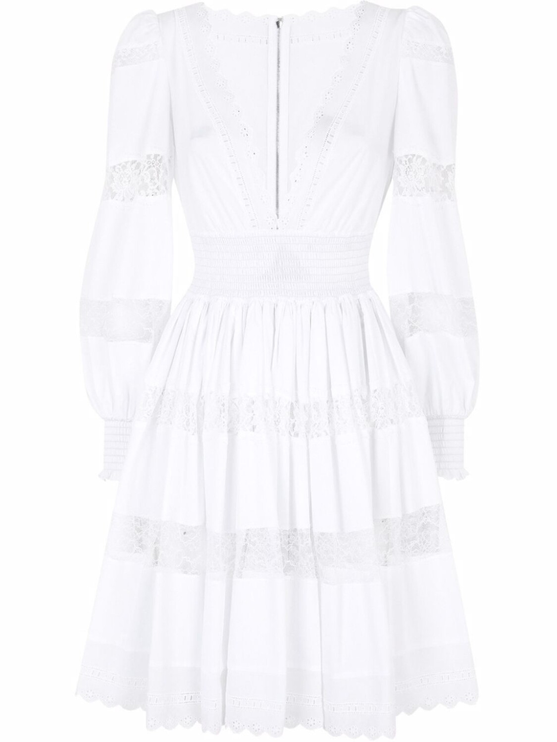 

Dolce & Gabbana платье с длинными рукавами и кружевом, белый