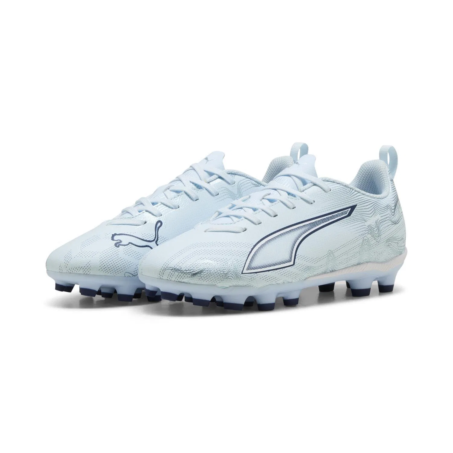 Детские футбольные бутсы Puma Ultra 6 Play HG/AG+Mid Jr, голубой, размер 22.5cm - 35 RU