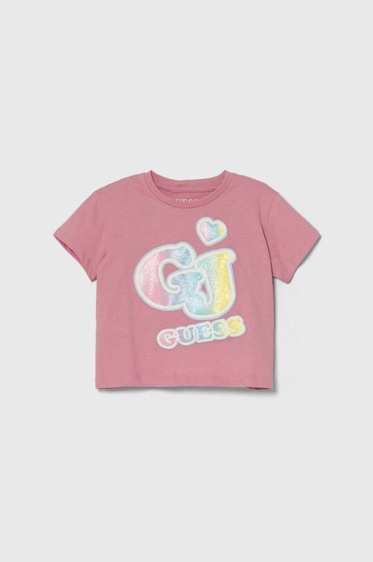 

Guess Детская хлопковая футболка, розовый