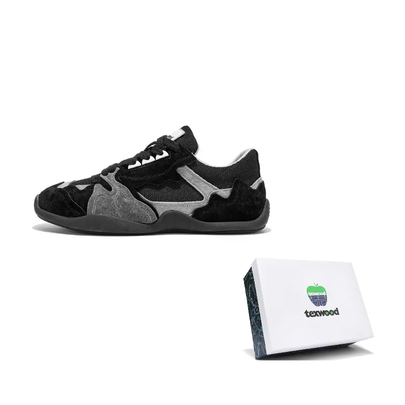 

TEXWOOD Кроссовки мужские повседневные низкие Black с покрытием баланс, цвет Black